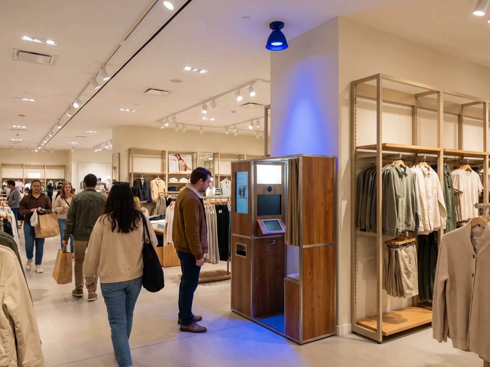 A branded photo installation on a busy retail shop floor
