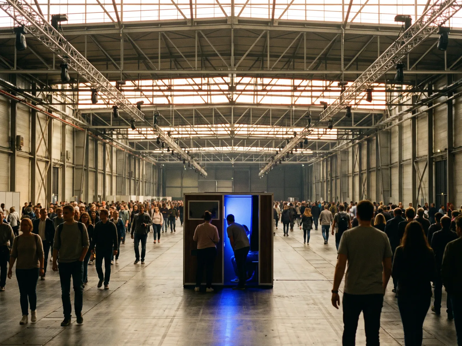 The same branded photo installation running in a convention centre hall